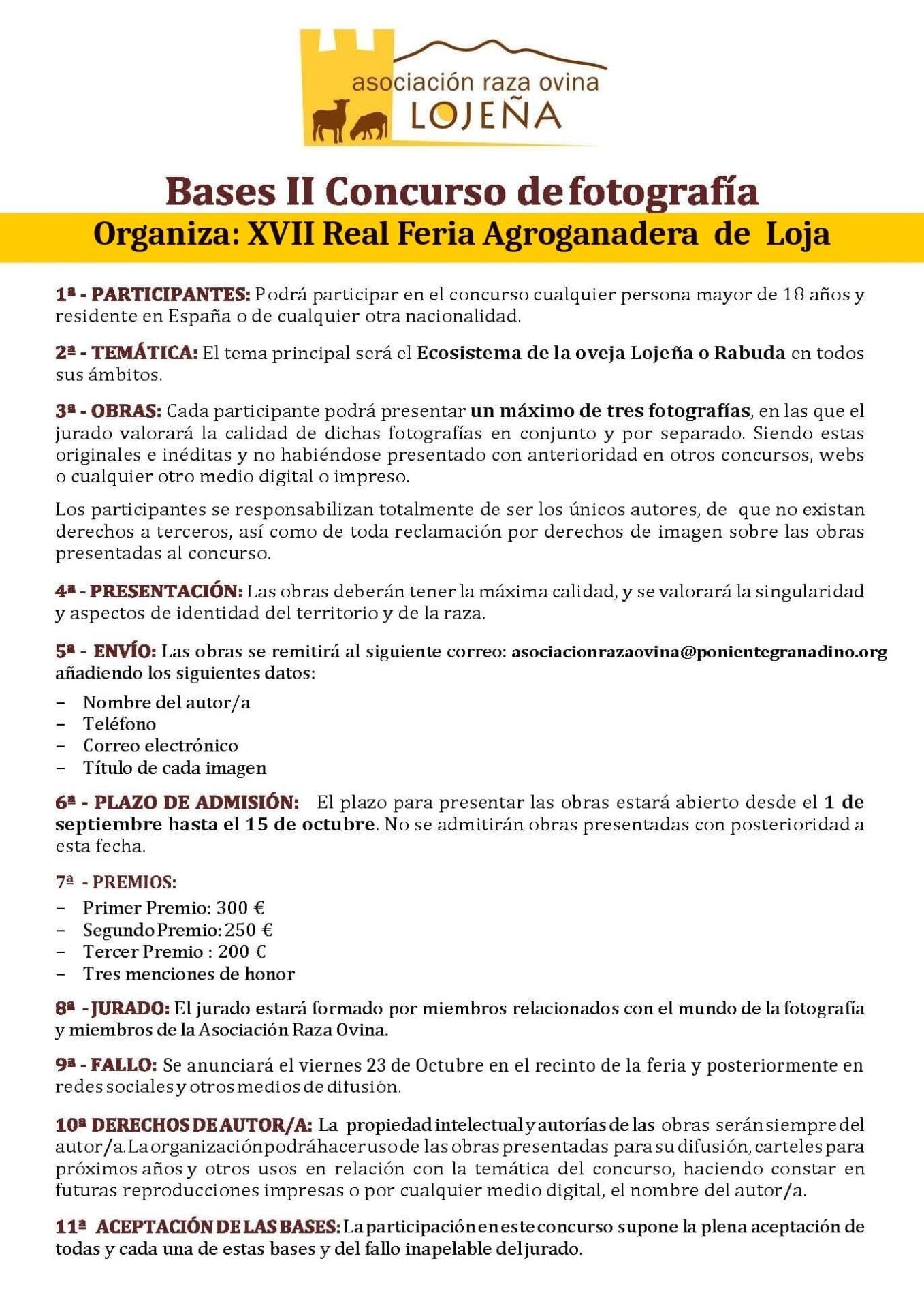 Bases II Concurso de Fotografía oveja Lojeña 2026